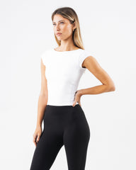 Basics Open Back Top - White
