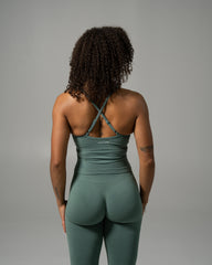Crossed Push Tank - Juniper Green