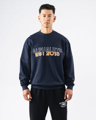 Establishment Split Crewneck - Deep Navy