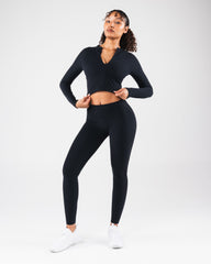KDM LS Zip Bra - Black