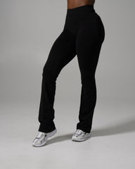 Pump Mid Rise Flared Pant Long - Black