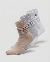 Scrunch Sock 3pk - White / Wheat / Heather Grey
