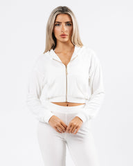 Velour Zip Hoodie - Lace