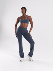 Pump Mid Rise Flared Pant Long - Dusty Navy