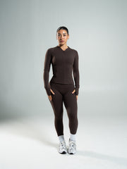 Aura Sculpt Jacket Long - Walnut