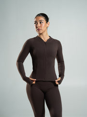 Aura Sculpt Jacket Long - Walnut