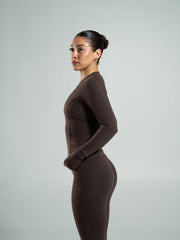 Aura Sculpt Jacket Long - Walnut
