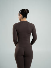 Aura Sculpt Jacket Long - Walnut