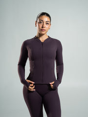 Aura Sculpt Jacket Long - Black Garnet