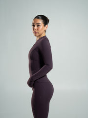 Aura Sculpt Jacket Long - Black Garnet