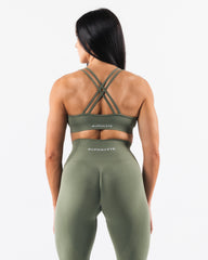 Amplify Deep V Bra - Noble Green