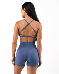 Aura Strappy Bra - Dusty Blue