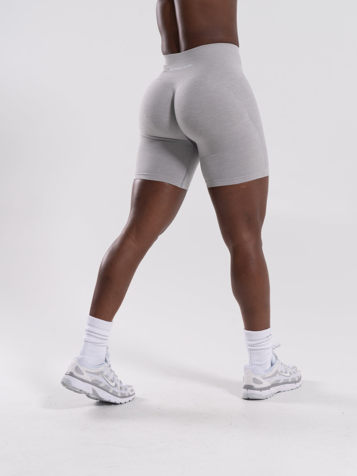 Pump Mid Rise Biker Short - LT Heather