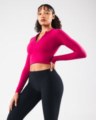 KDM LS Zip Bra - Berry