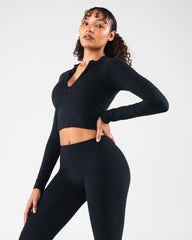 KDM LS Zip Bra - Black