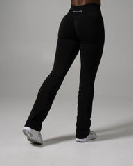 Pump Mid Rise Flared Pant Long - Black