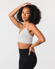 Seamless Ribbed Bra - Oyster Grey