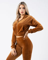 Velour Zip Hoodie - Root