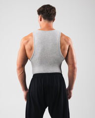 Zero Ribbed Tank 2pk - Heather Grey