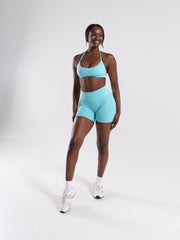 Pump High Rise Short - Aqua Blue