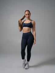 Amplify Open Back Bra - Dusty Navy