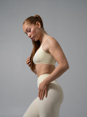 Amplify Open Back Bra - Buttercream