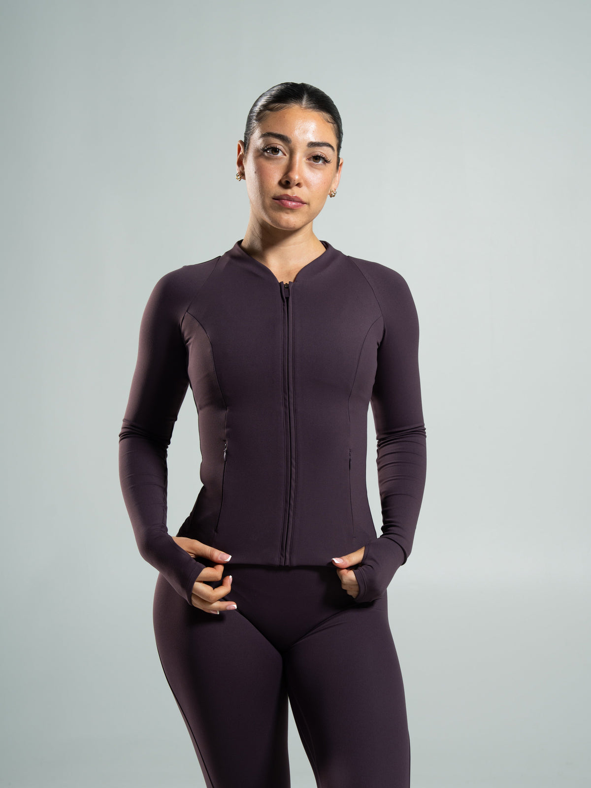 Aura Sculpt Jacket Long - Black Garnet